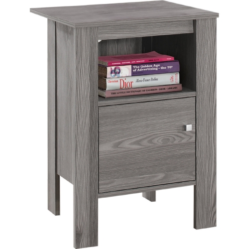 Accent Table or Nightstand with Storage in Grey